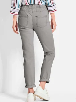 Goldner Damen Jeans in hellgrau