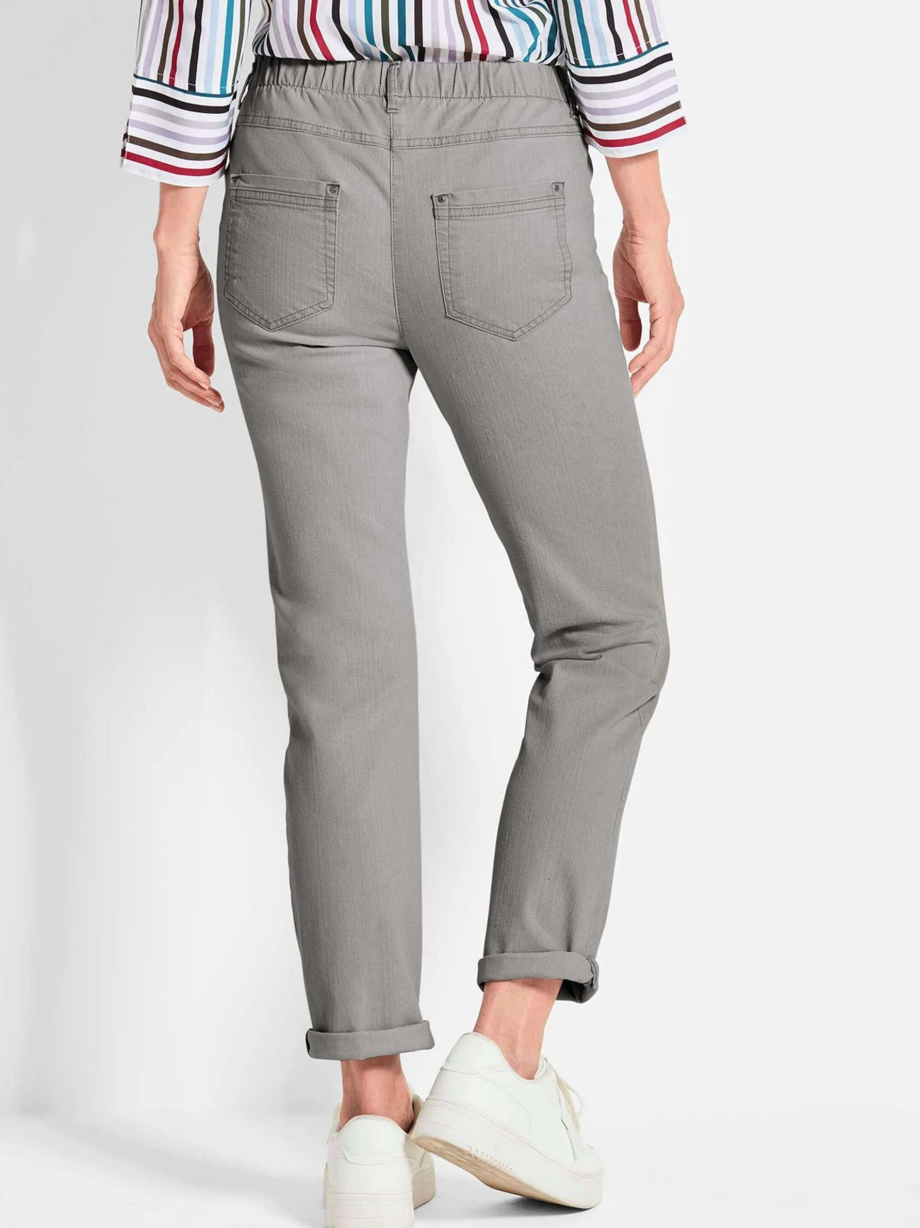 Goldner Damen Jeans in hellgrau