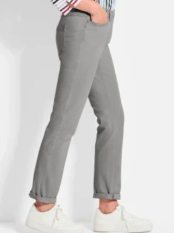 Goldner Damen Jeans in hellgrau
