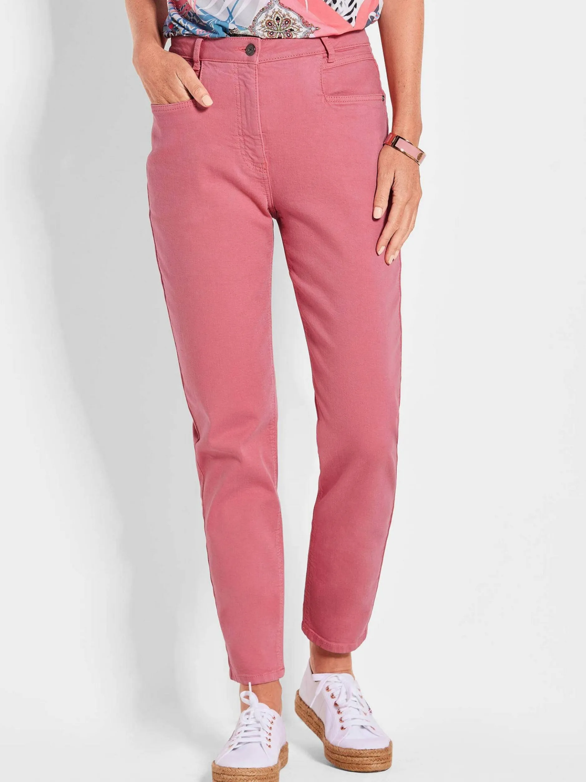 Goldner Damen Jeans in koralle