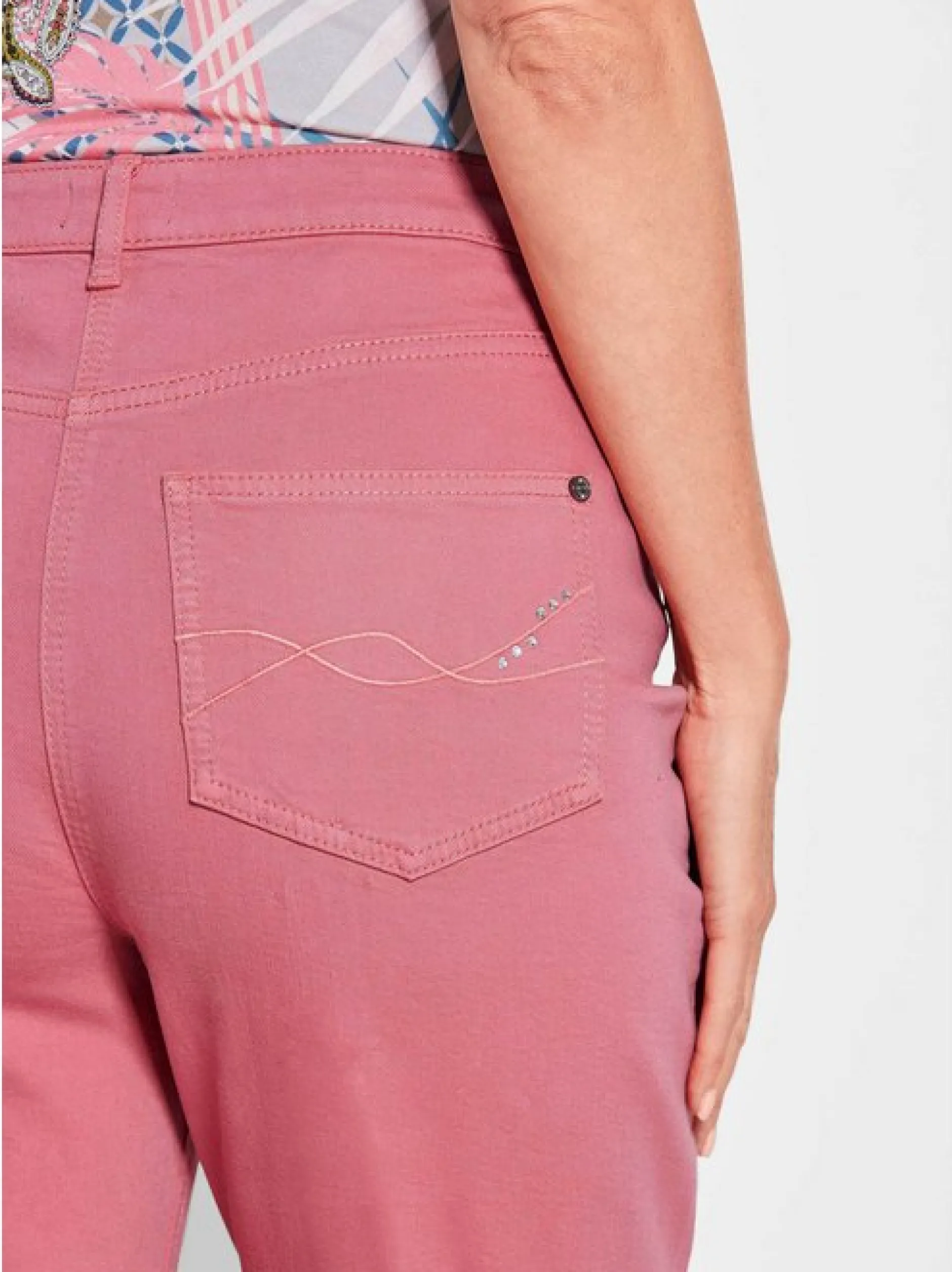 Goldner Damen Jeans in koralle