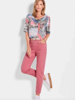 Goldner Damen Jeans in koralle