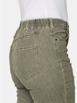 Goldner Damen Jeans in oliv