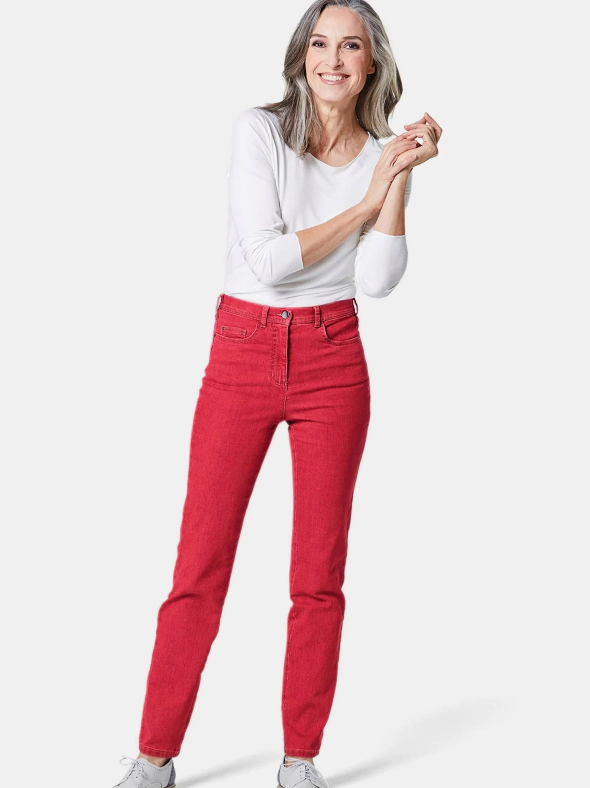 Goldner Damen Jeans in rot