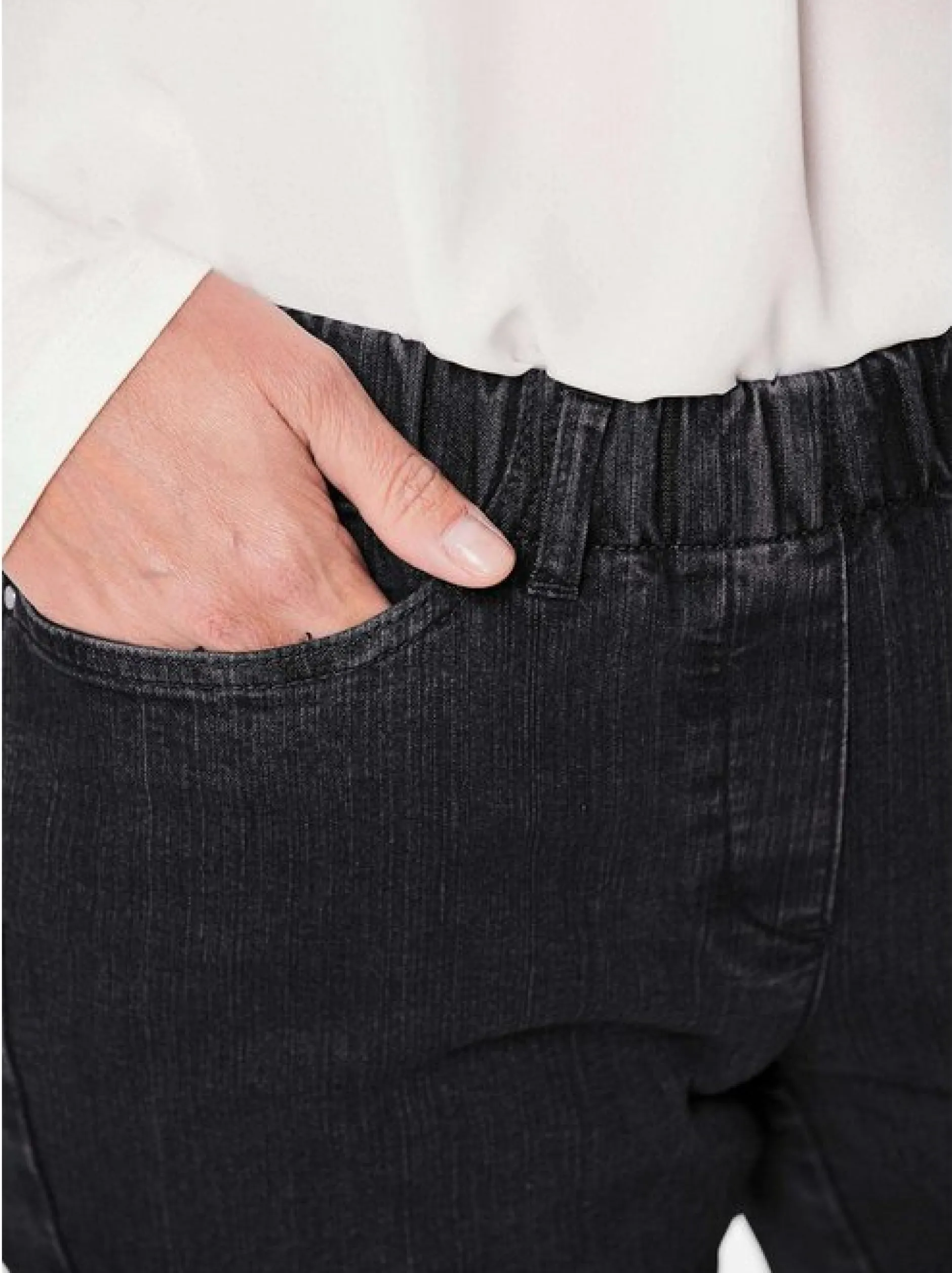 Goldner Damen Jeans in schwarz