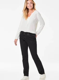 Goldner Damen Jeans in schwarz