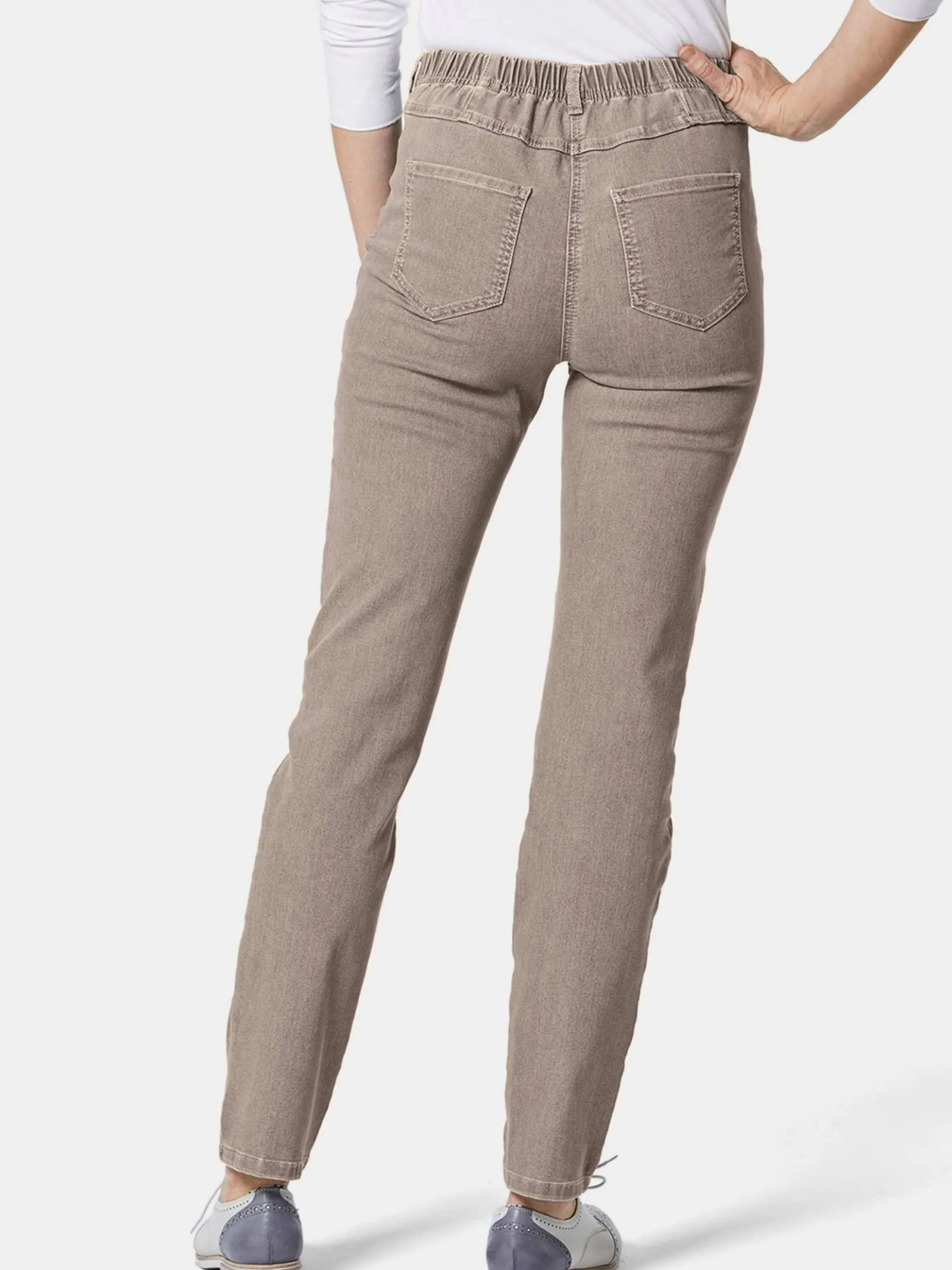 Goldner Damen Jeans in taupe