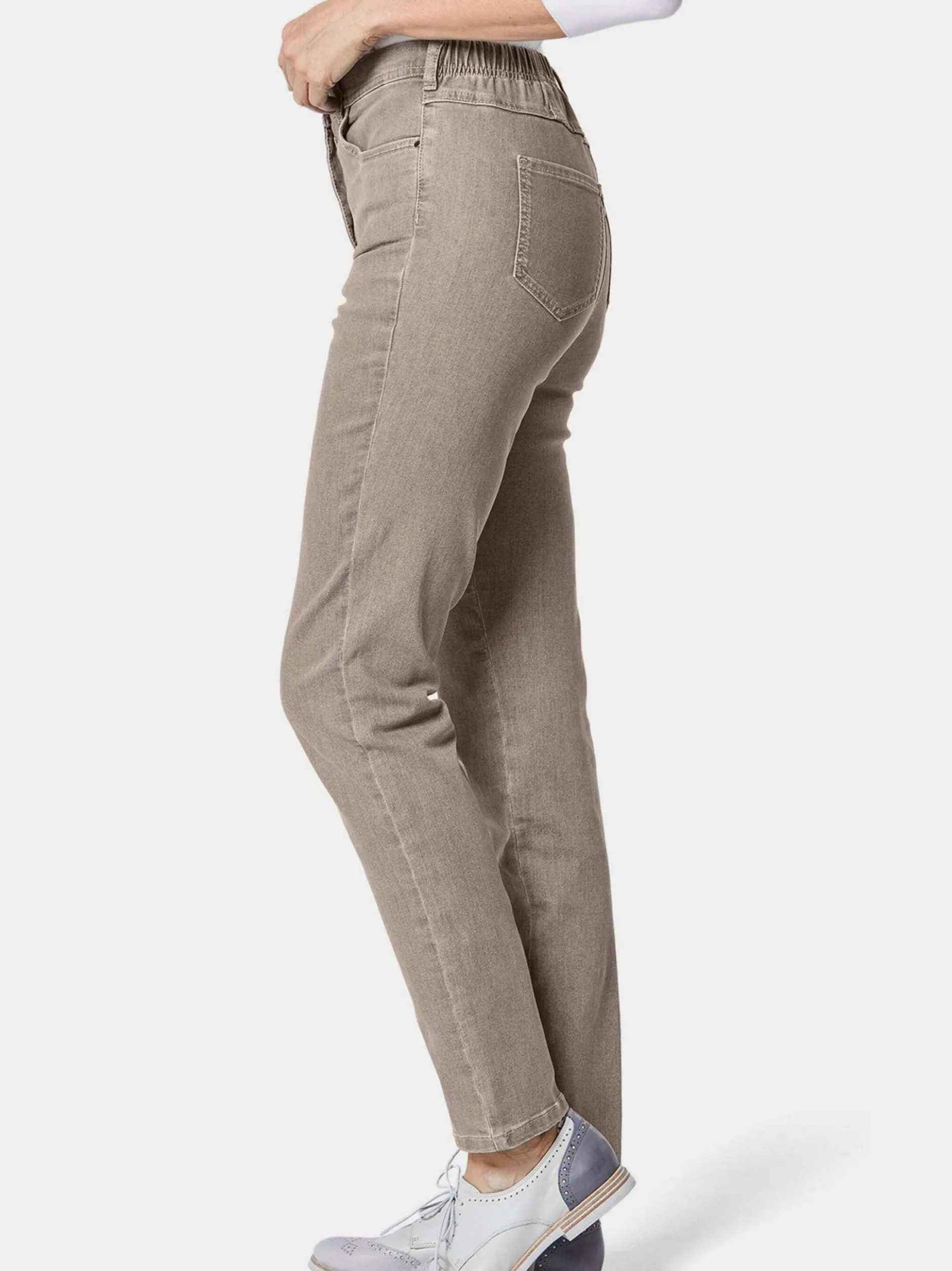Goldner Damen Jeans in taupe