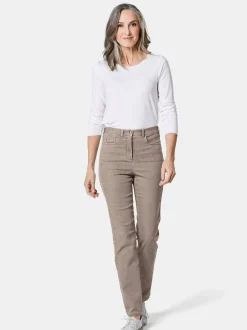 Goldner Damen Jeans in taupe