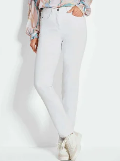 Goldner Damen Jeans in weiß