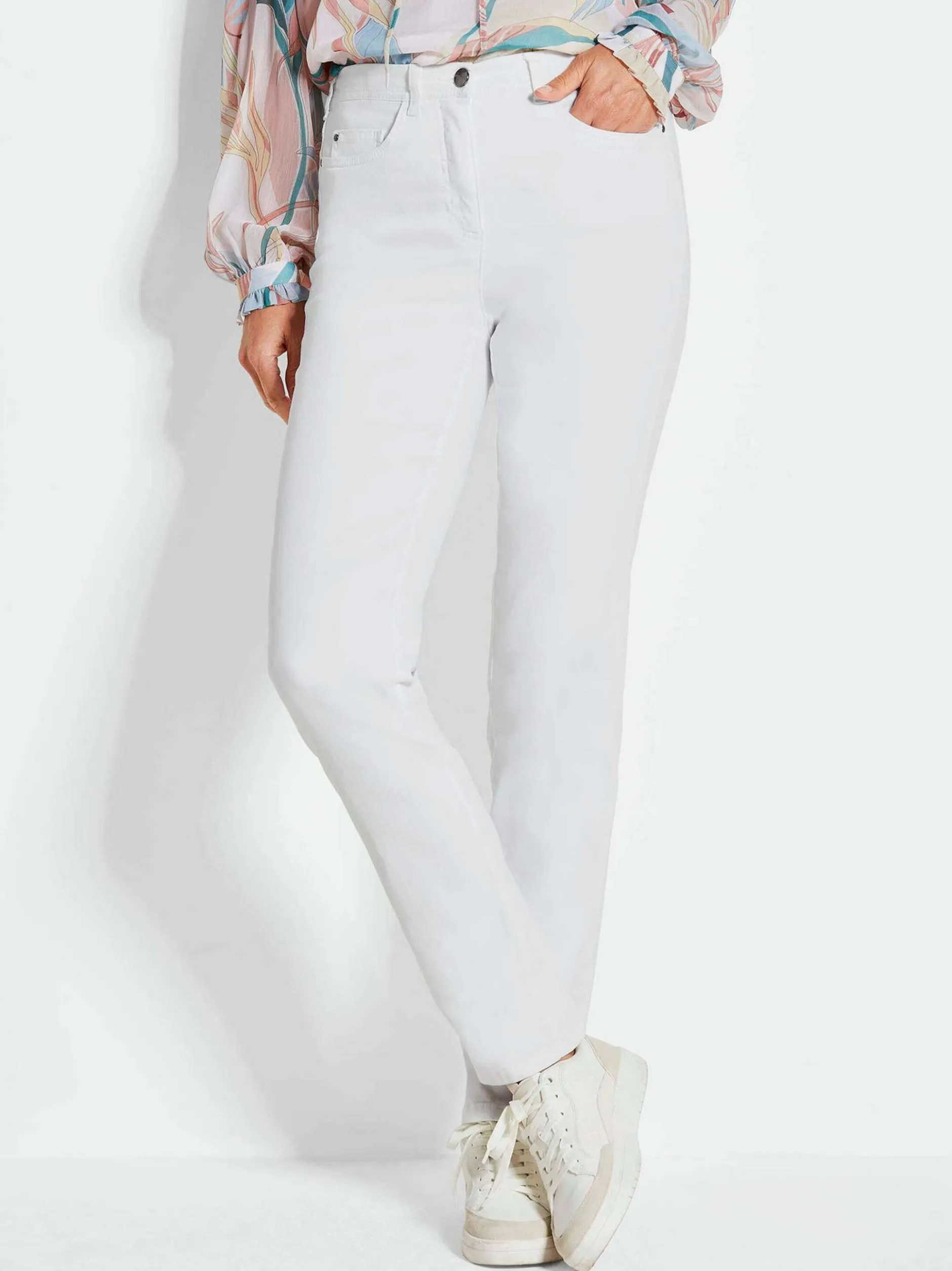 Goldner Damen Jeans in weiß
