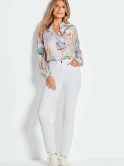 Goldner Damen Jeans in weiß