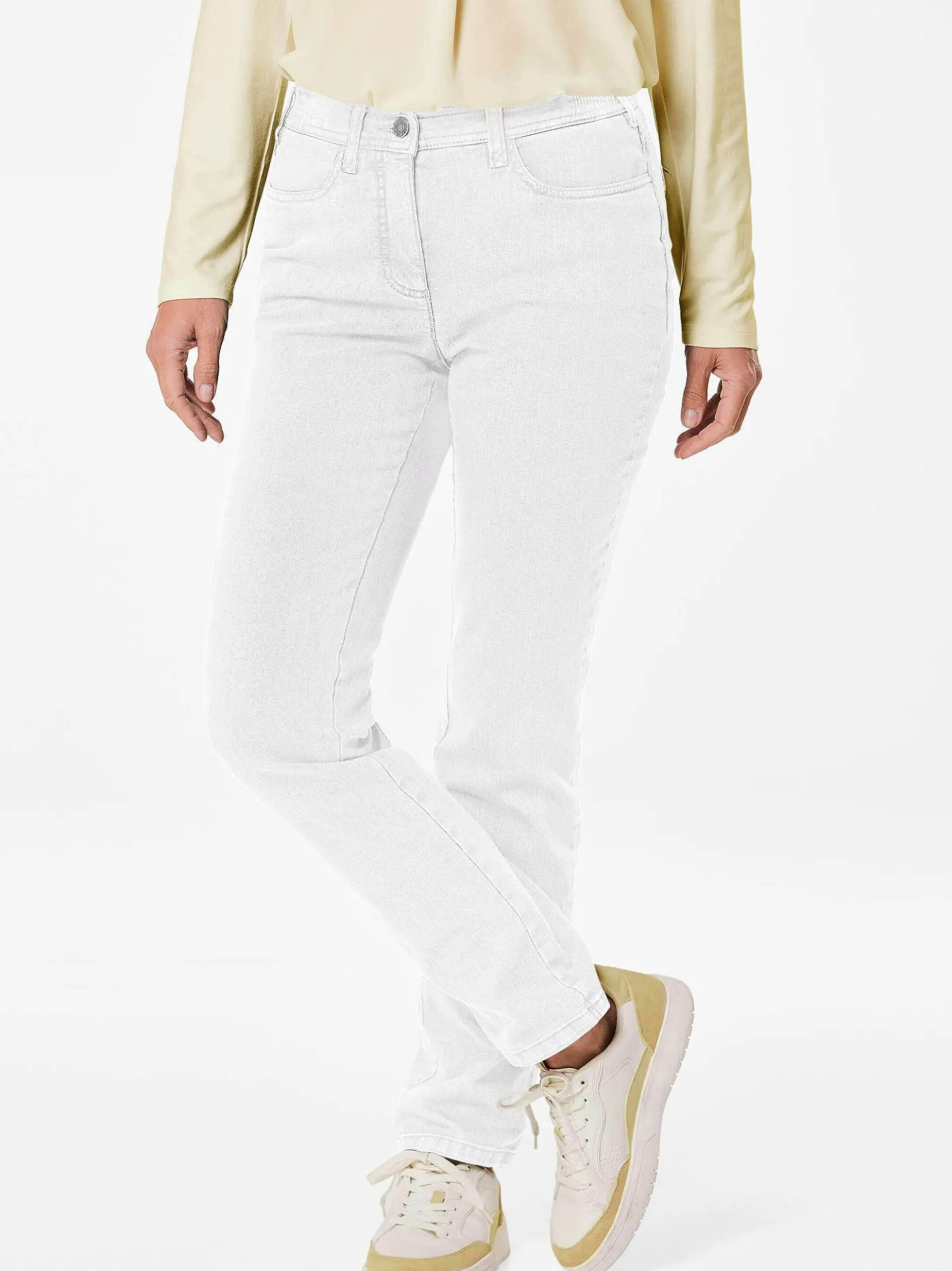 Goldner Damen Jeans in weiß