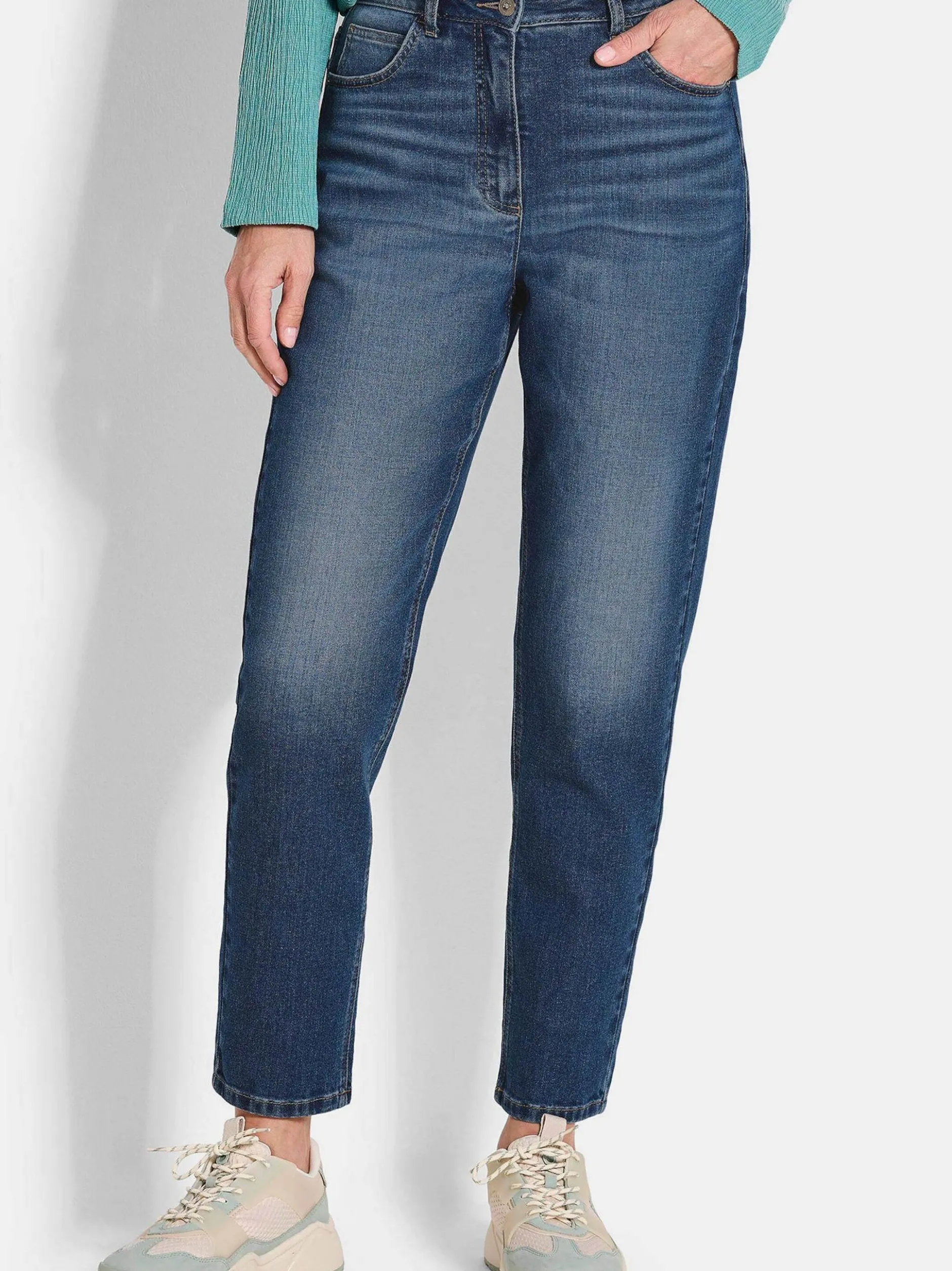 Goldner Damen Jeans - Kurzgröße in blau
