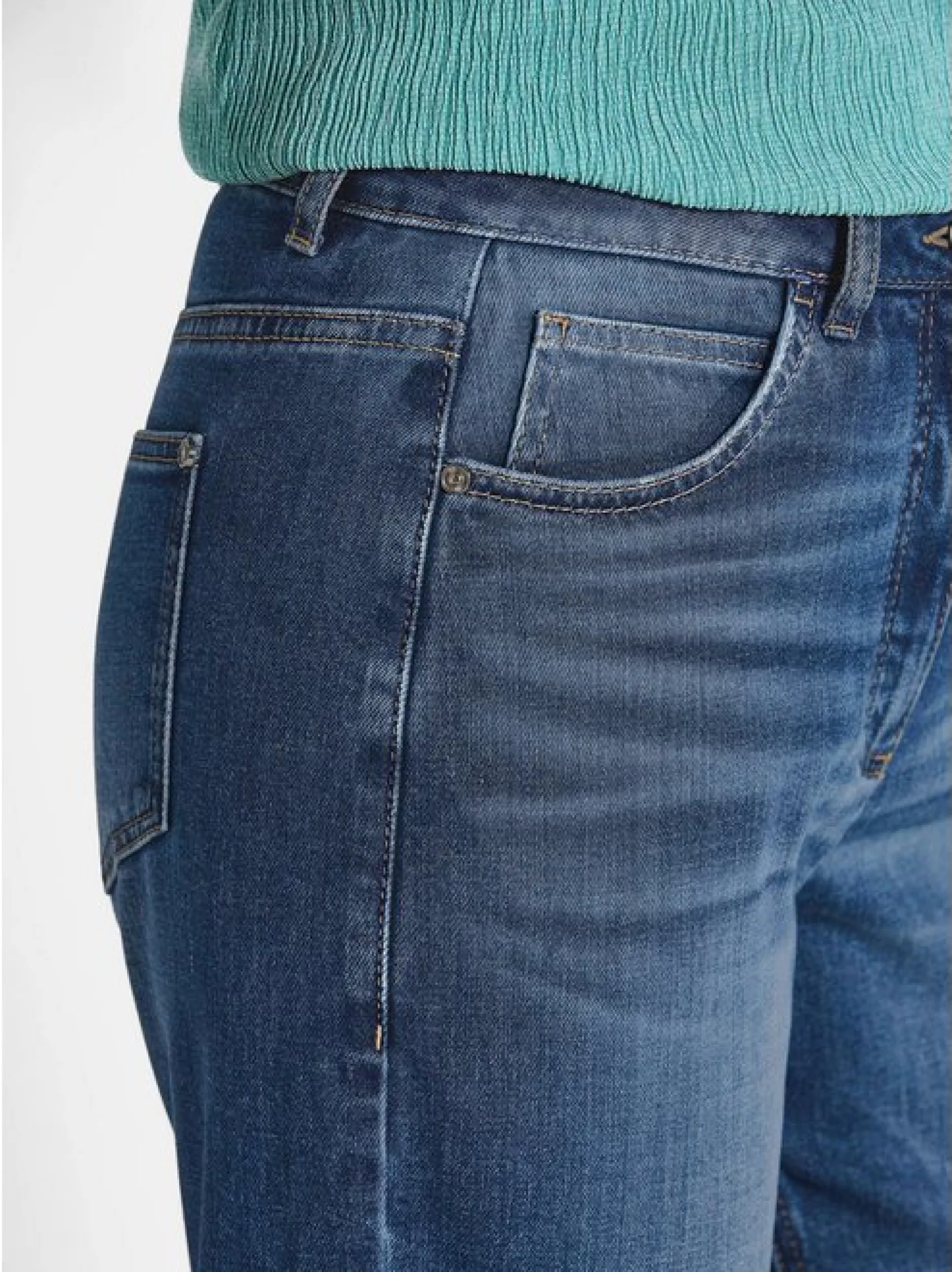 Goldner Damen Jeans - Kurzgröße in blau