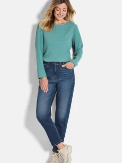 Goldner Damen Jeans - Kurzgröße in blau