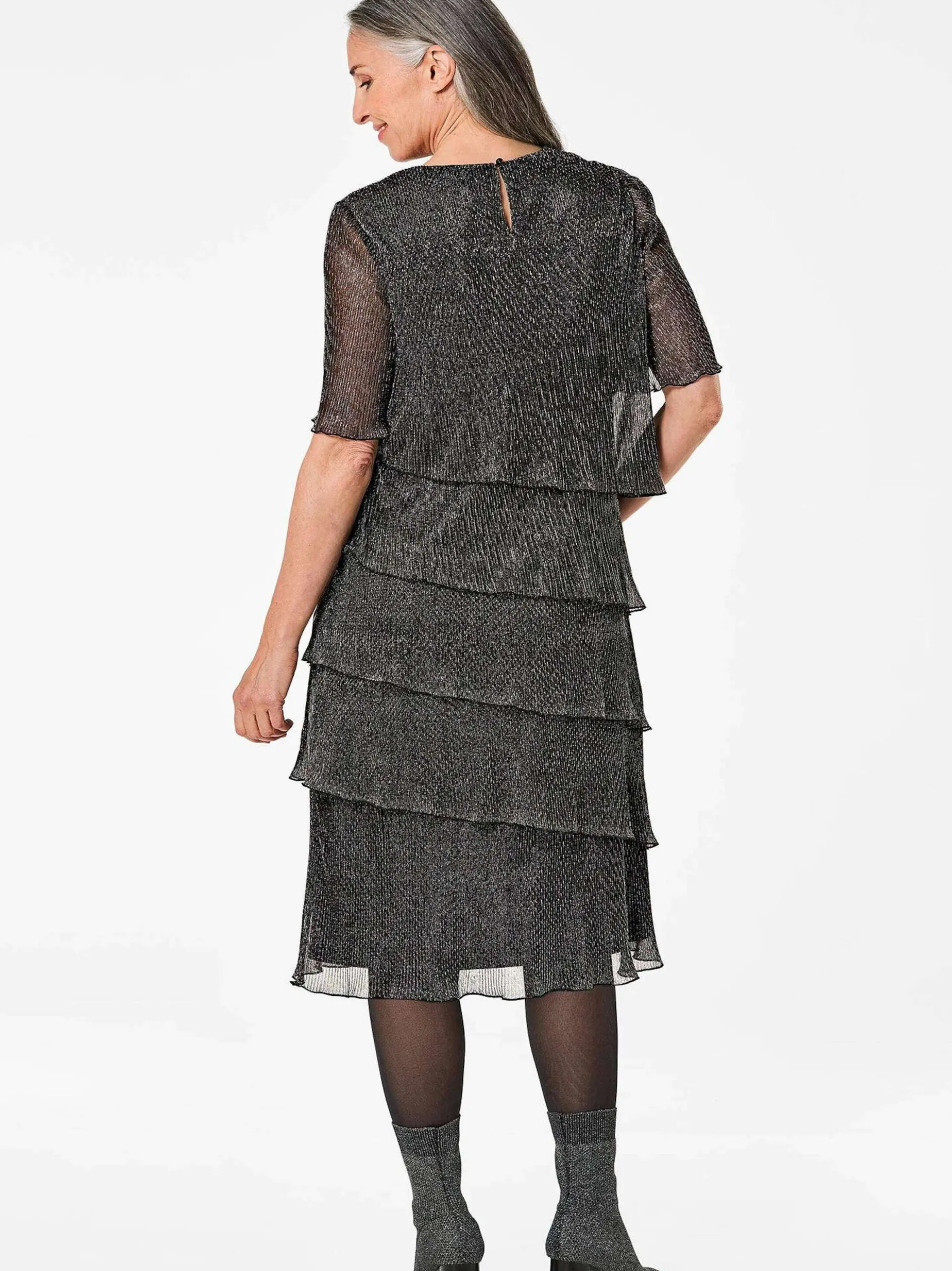 Goldner Damen Kleid - Kurzgröße in schwarz