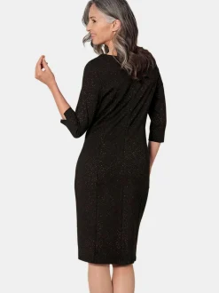 Goldner Damen Kleid - Kurzgröße in schwarz