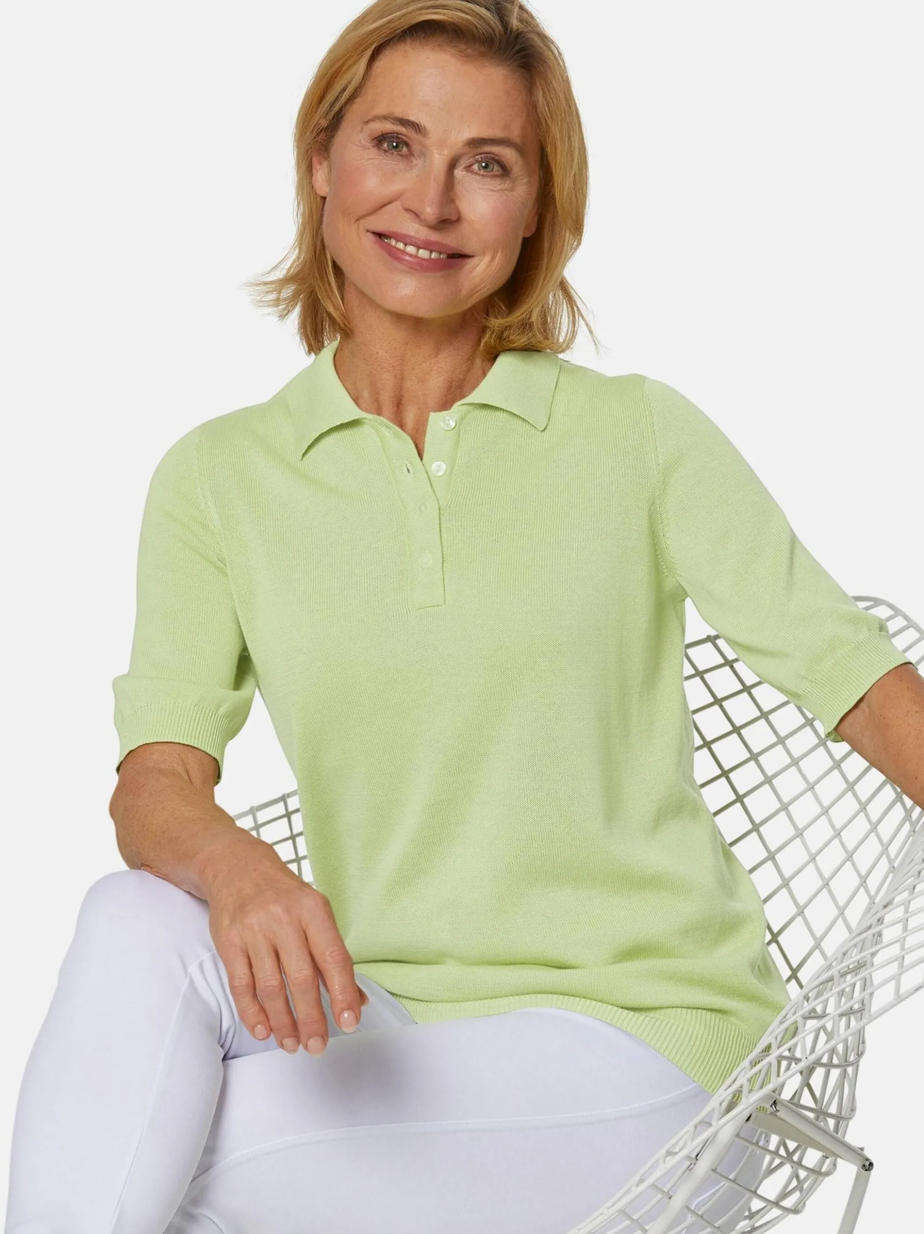 Goldner Damen Kurzarm-Pullover in limone