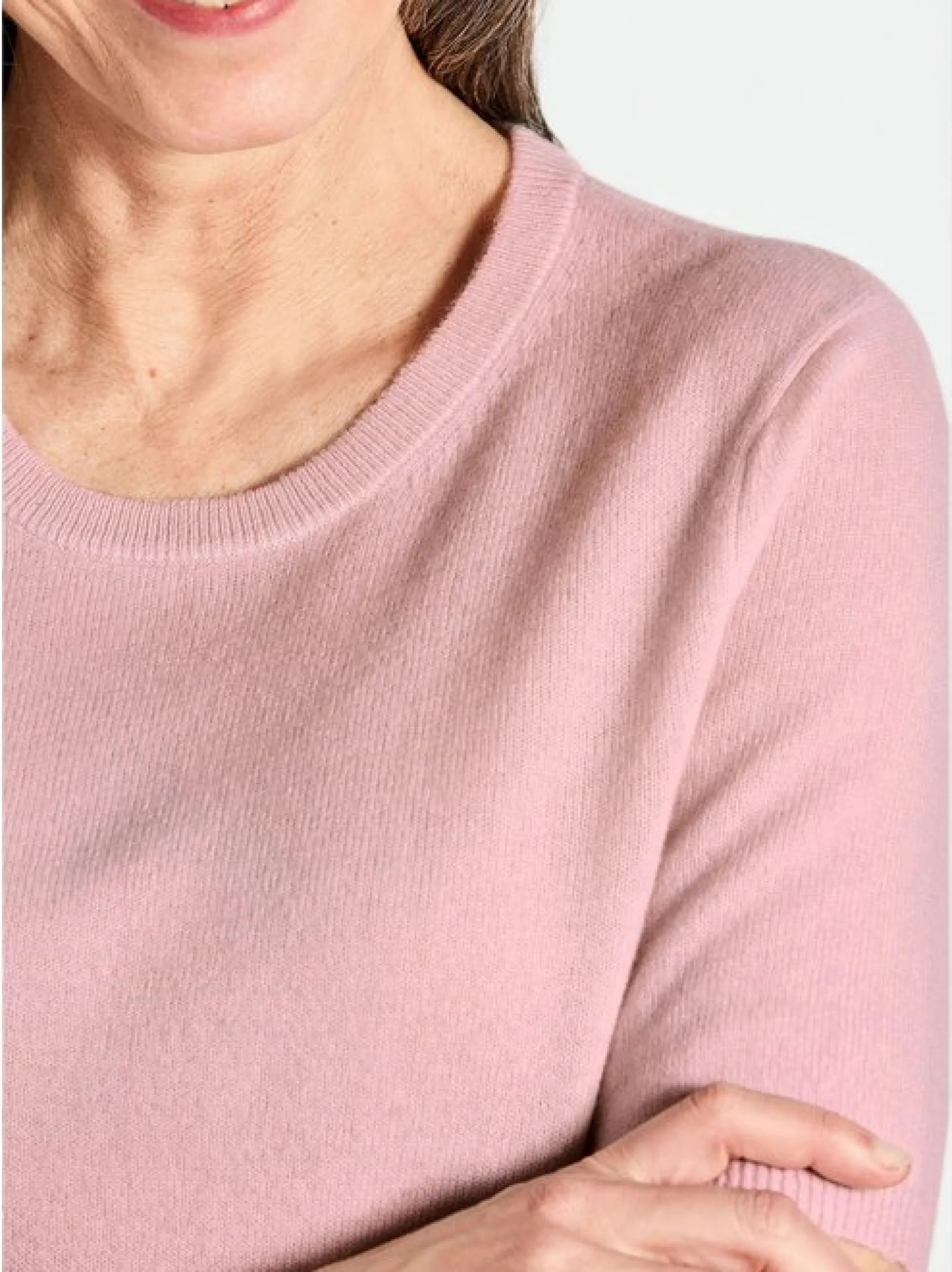 Goldner Damen Kurzarm-Pullover in rosa - Ärmel: Halbarm