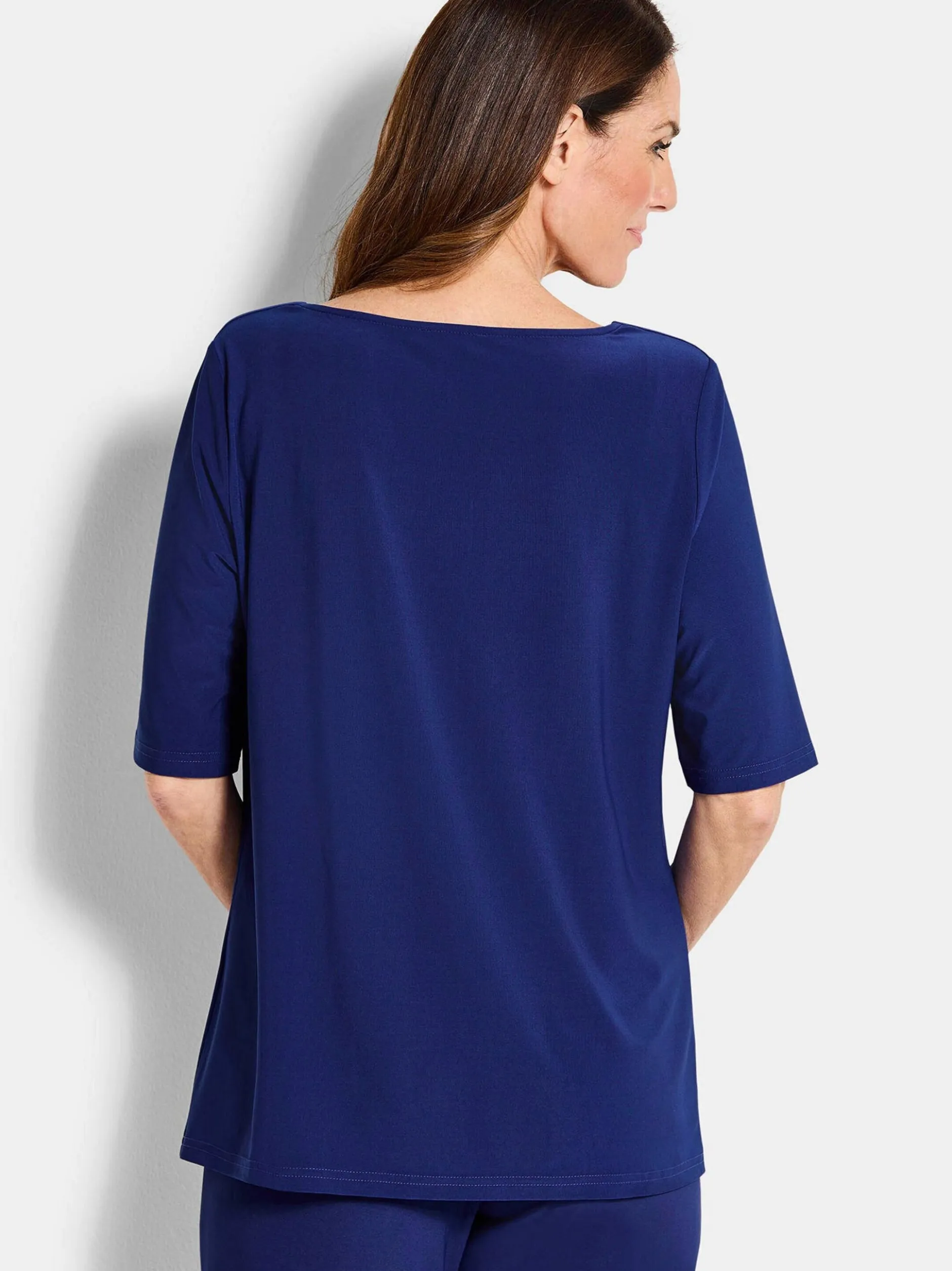 Goldner Damen Kurzarmshirt in royal - Ärmel: Halbarm