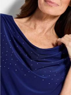 Goldner Damen Kurzarmshirt in royal - Ärmel: Halbarm