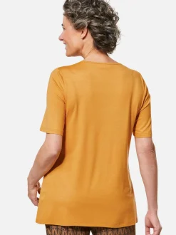 Goldner Damen Kurzarm-Shirts - Kurzgröße in mais