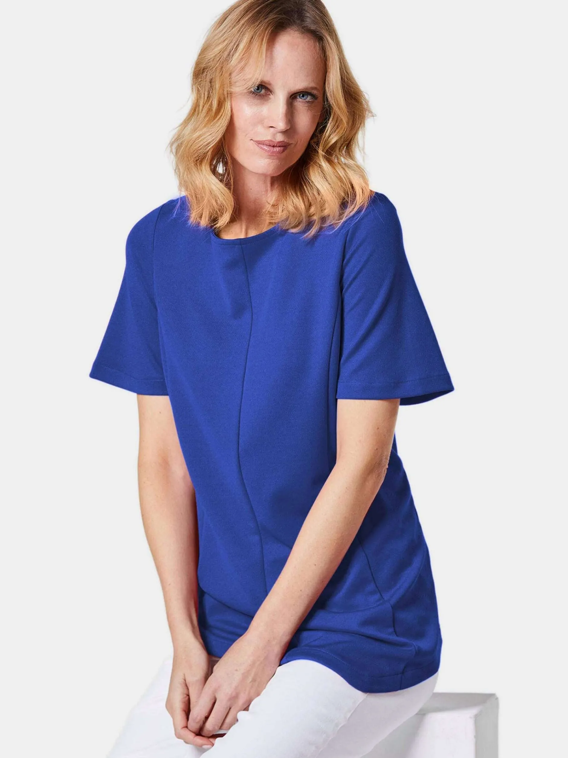 Goldner Damen Kurzarm-Shirts in royal - Ärmel: Halbarm