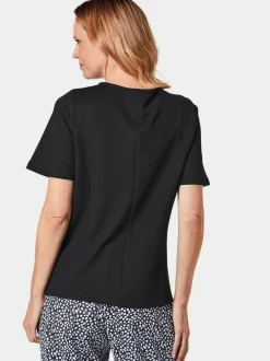 Goldner Damen Kurzarm-Shirts in schwarz - Ärmel: Halbarm