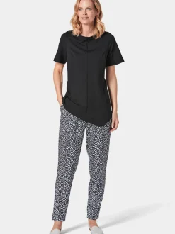Goldner Damen Kurzarm-Shirts in schwarz - Ärmel: Halbarm