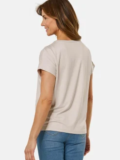 Goldner Damen Kurzarm-Shirts in sand - Ärmel: ohne Arm