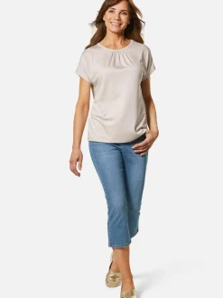 Goldner Damen Kurzarm-Shirts in sand - Ärmel: ohne Arm