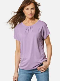 Goldner Damen Kurzarm-Shirts in flieder