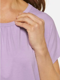 Goldner Damen Kurzarm-Shirts in flieder