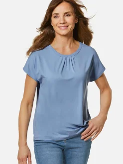Goldner Damen Kurzarm-Shirts in blau - Ärmel: ohne Arm