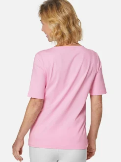 Goldner Damen Kurzarm-Shirts in rosa - Ärmel: Halbarm