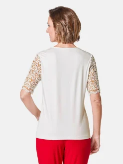 Goldner Damen Kurzarm-Shirts - Kurzgröße in weiß