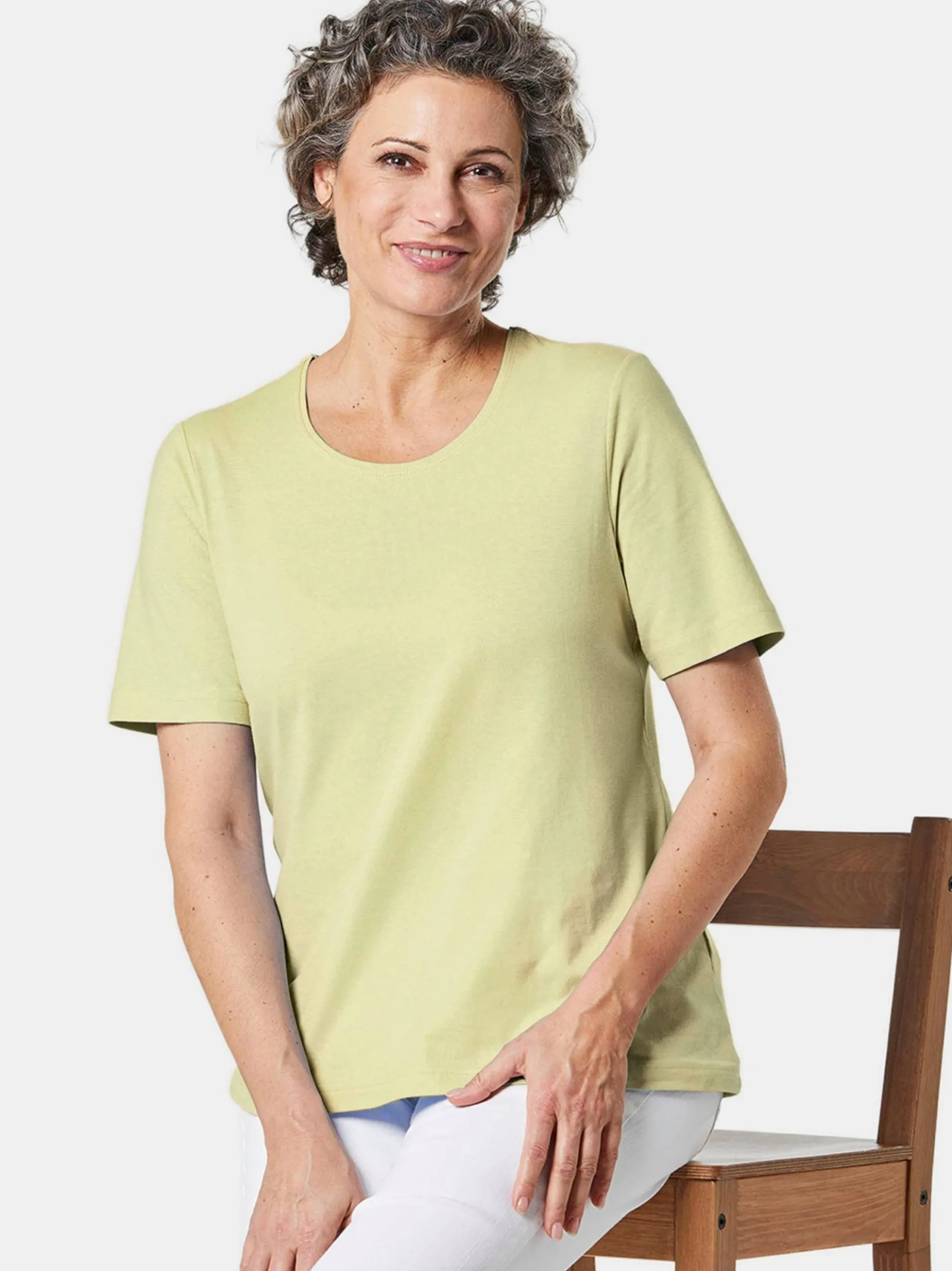 Goldner Damen Kurzarm-Shirts in gelb - Ärmel: Halbarm
