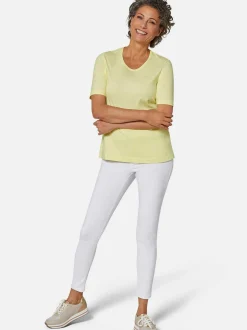 Goldner Damen Kurzarm-Shirts in gelb - Ärmel: Halbarm