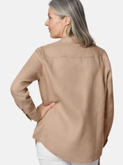 Goldner Damen Langarm-Blusen - Kurzgröße in melange