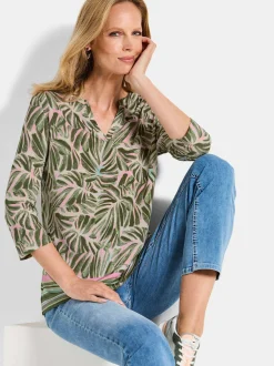 Goldner Damen Langarmshirt in khaki - Ärmel: 3/4 Arm