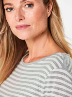 Goldner Damen Langarm-Shirts in melange - Ärmel: langarm