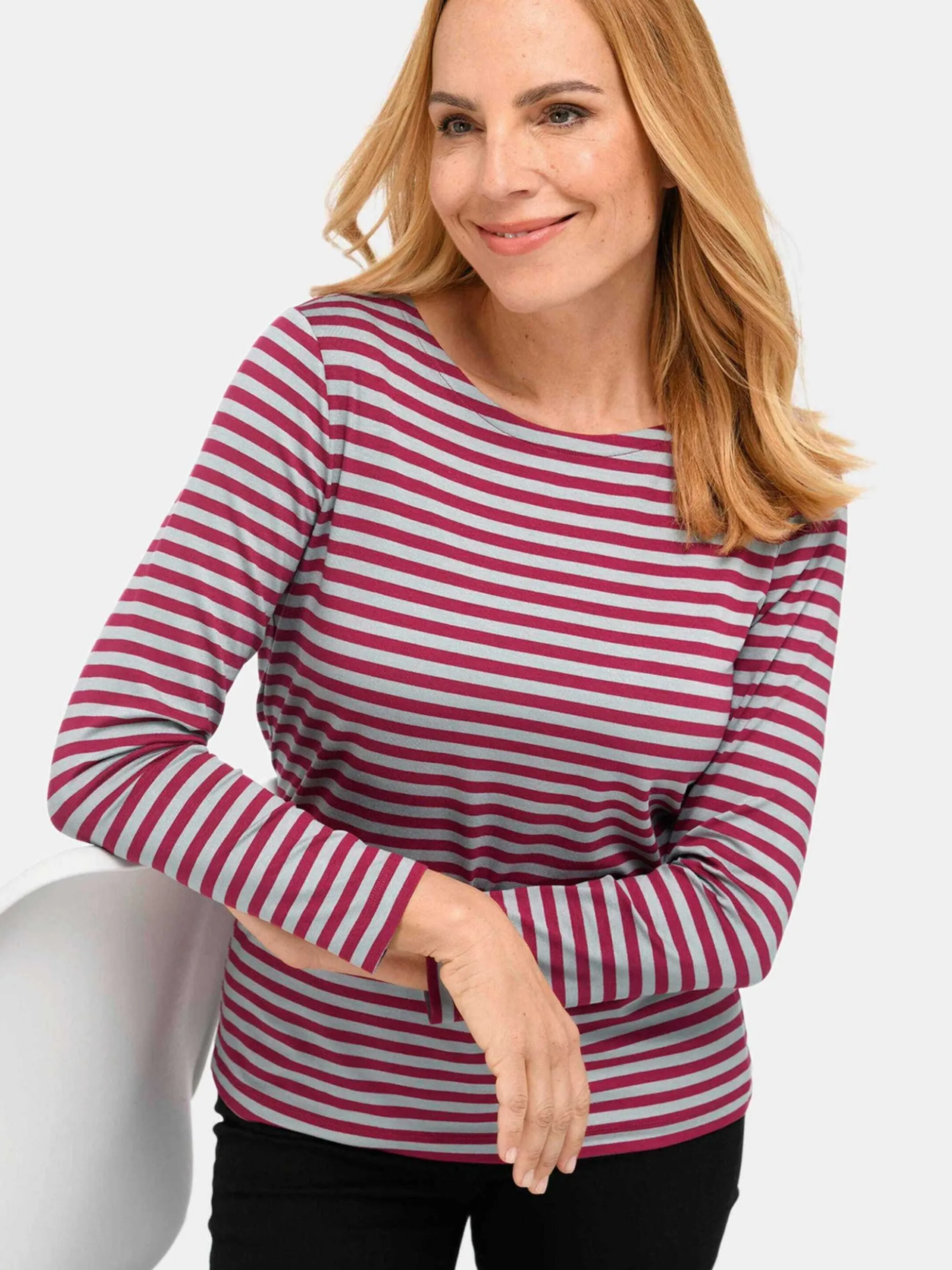 Goldner Damen Langarm-Shirts in grau - Ärmel: langarm