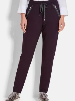 Goldner Damen Lange Hosen in aubergine