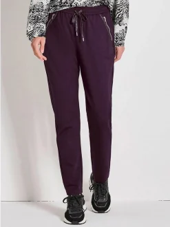 Goldner Damen Lange Hosen in aubergine