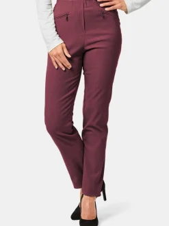Goldner Damen Lange Hosen in bordeaux