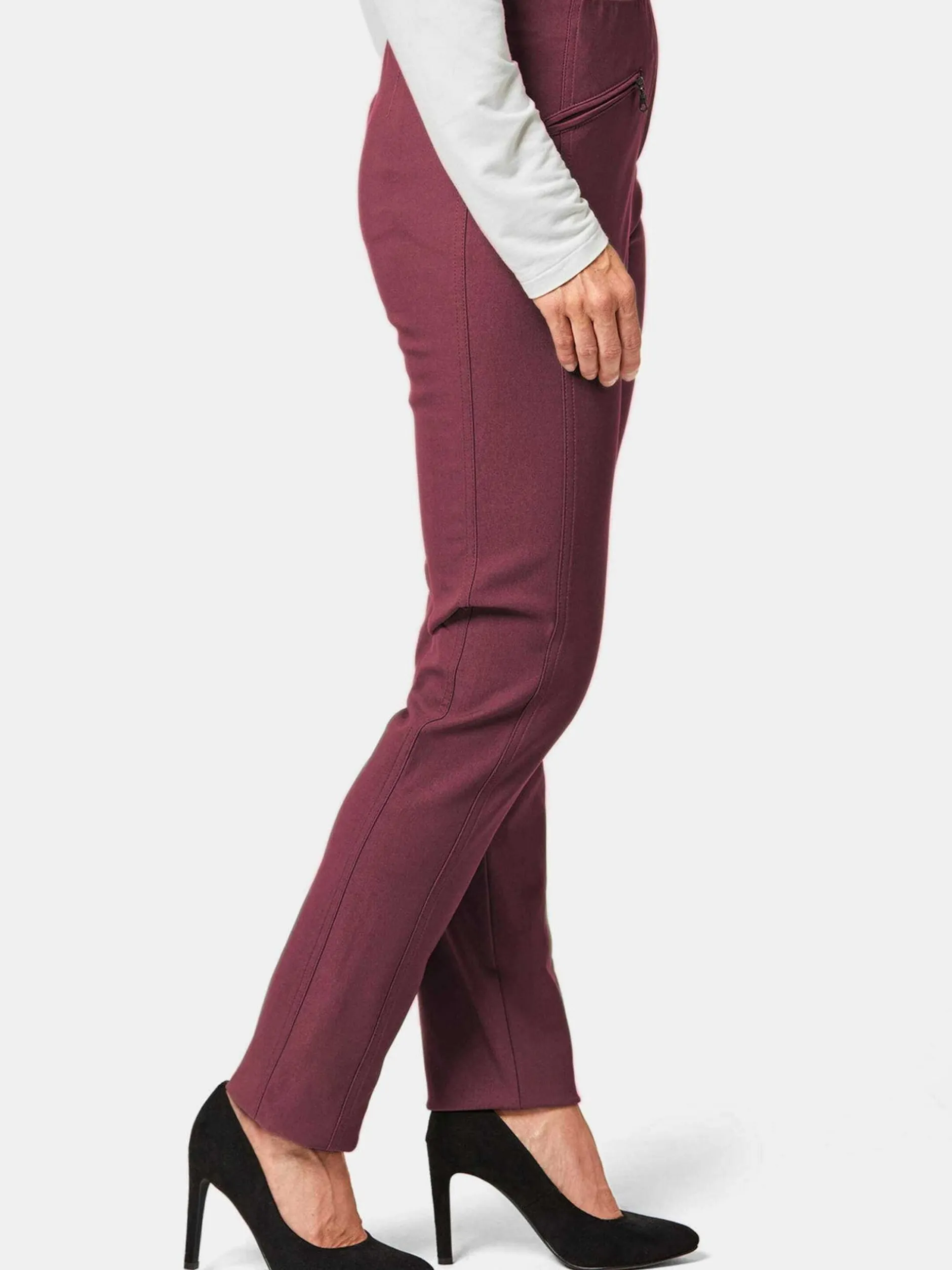 Goldner Damen Lange Hosen in bordeaux