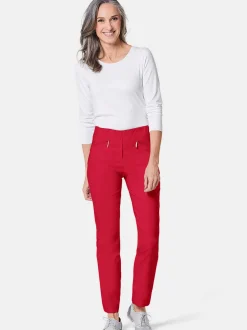 Goldner Damen Lange Hosen in rot