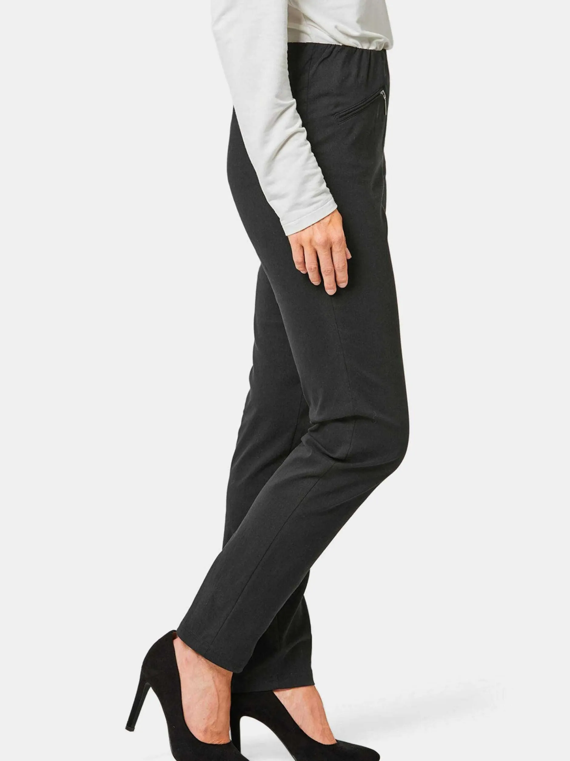 Goldner Damen Lange Hosen in schwarz