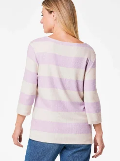 Goldner Damen Longshirts in flieder - Ärmel: 3/4 Arm